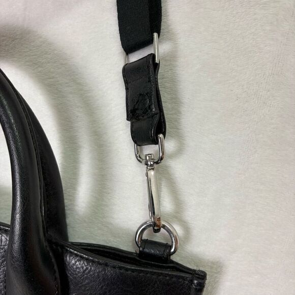 Matt & Nat Black Vegan Leather Large Tote Bag Purse with Long Strap - Picture 5 of 13